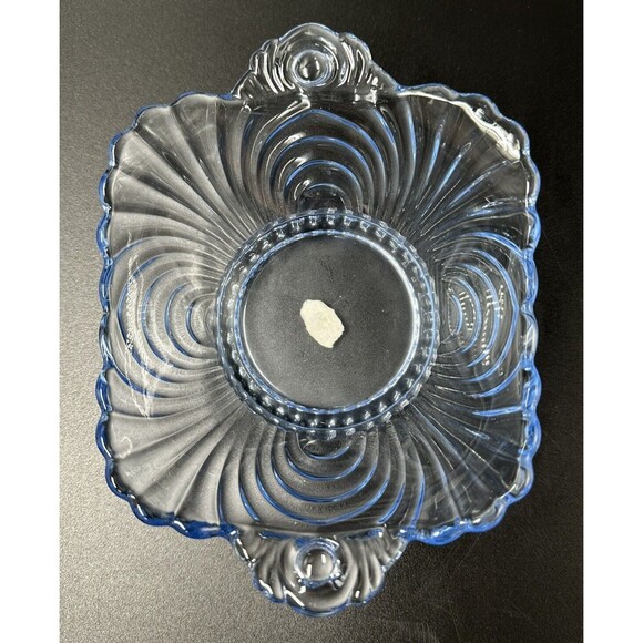 Vintage Cambridge Caprice Moonlight Blue 2 Handled Jam Jelly Glass Dish - Picture 5 of 6